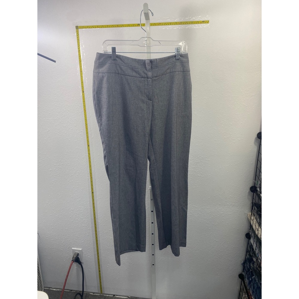 Apt 9 Womens Dress Pants Gray Straight Leg Flat Front Trousers Office Wear